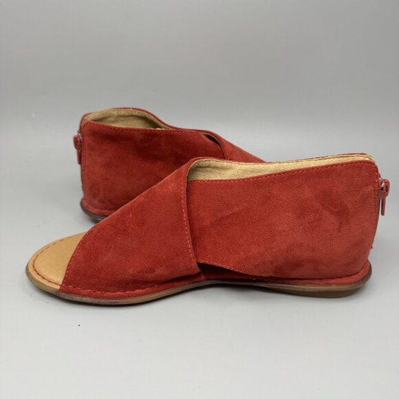 Born Iwa Sandals Women's Size 9M Red Burnt  Leather Suede Open-Toe - Picture 2 of 8